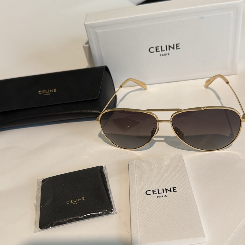 CELINE HOMME
Aviator-Style Gold-Tone Sunglasses - Picture 2 of 8